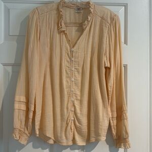 Faherty cotton blouse, light apricot color